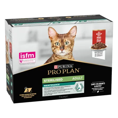 PURINA PRO PLAN Cat Sterilised Adult Maintenance 10 x 85 g - Rundvlees