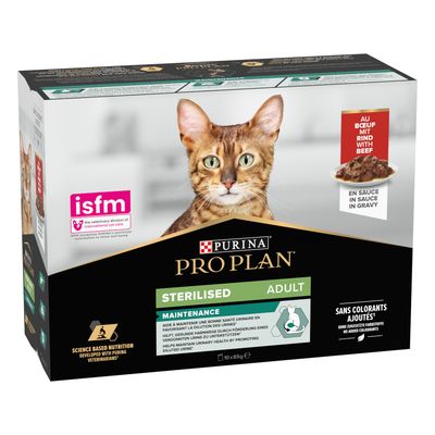 PURINA PRO PLAN Cat Sterilised Adult Maintenance 10 x 85 g Rundvlees