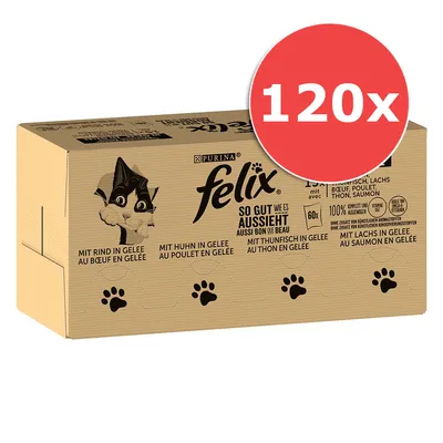 Jumbopack Felix "So gut wie es aussieht" Gelee 120 x 85 g Jumbopack Felix "So gut wie es aussieht" Gelee 120 x 85 g