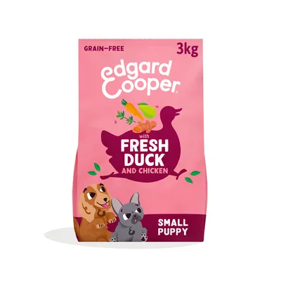 Edgard & Cooper Kleine Puppy Eend & Kip graanvrij - 3 kg