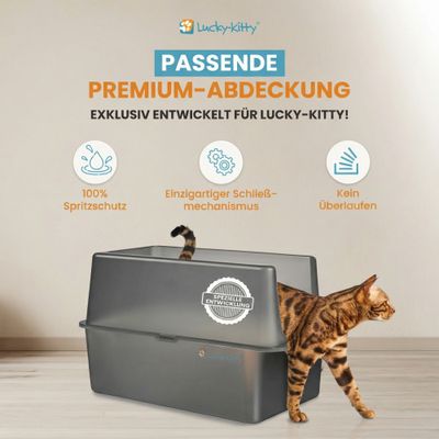 Lucky Kitty XXL Katzentoilette Edelstahl mit Haube