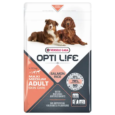 Opti Life Adult Skin Care Medium & Maxi Salmone e Riso - 12,5 kg