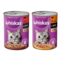 Lot mixte Whiskas Adult 1+ 24 x 400 g - sélection en sauce