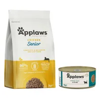 Probierpaket Applaws Trocken- & Nassfutter - 2 kg Senior Huhn + 6 x 156 g Meeresfisch