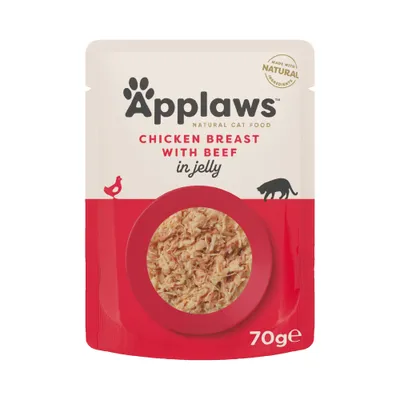 Applaws Adult Cat Pouches in Jelly 16 x 70g - Chicken with Beef