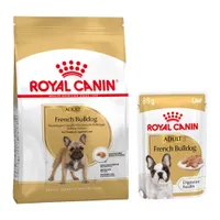 Royal Canin Breed 1,5 à 12 kg pour chien + aliment humide : 15 % de remise ! - Bouledogue Français Adult (9 kg) + sachets Bouledogue français Mousse (12 x 85 g)