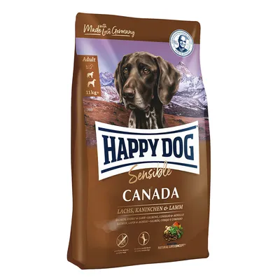 Happy Dog Sensible Canada torrfoder för hundar, lax, kanin och lamm, vuxen, 11 kg+, Made with Love in Germany.