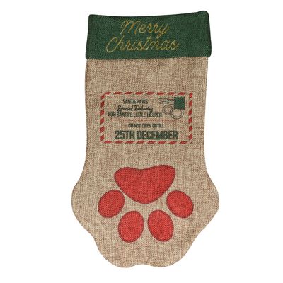 Pet Brands Festive Collection Santa Paws Stocking 3 x 20 x 42cm (L x W x H)