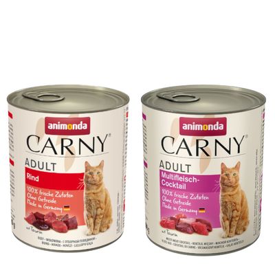 Πακέτο Προσφοράς animonda Carny Adult 24 x 800 g Mix: Βοδινό + Κοκτέιλ Κρεάτων