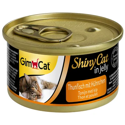 GimCat ShinyCat in Jelly, tun med kylling. Glutenfri, premiumkvalitet, uden tilsat sukker.