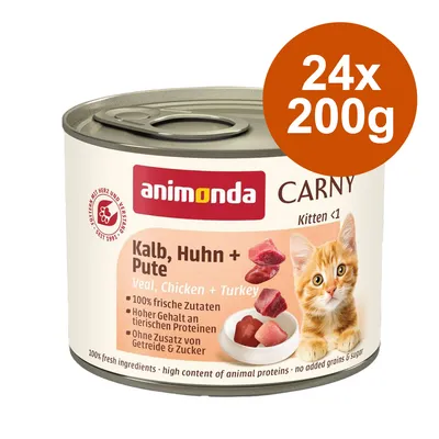animonda Carny Kitten Saver Pack 24 x 200g - cat wet food - Baby Paté