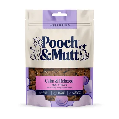 Pooch & Mutt Calm & Relaxed Meaty Treats with Turkey, Hemp & Postbiotics - Saver Pack: 3 x 120g