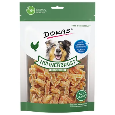 Dokas месни лакомства на кубчета - 3 х 200 г пилешки гърди на кубчета