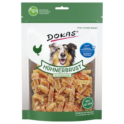 Dokas Friandises à mâcher filet de poulet pour chien 200 g (filet de poulet en morceaux)