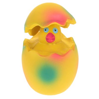 Hundleksak latexägg med överraskningskyckling 1 st ca Ø 6 x H 8 cm