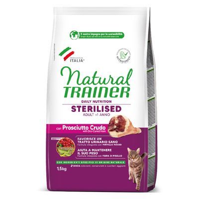 Natural Trainer Gesteriliseerd met rauwe Ham Brokken voor Katten