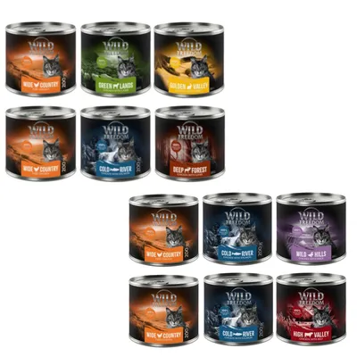 Kombi-Paket: Wild Freedom Adult 6 x 200 g / 6 x 400 g - getreidefreie Rezeptur - Mixpaket 1 (5 Sorten) (6 x 200 g) + Mixpaket 2 (4 Sorten) (6 x 200 g) 