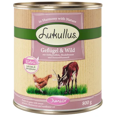 Lukullus Junior Saver Pack 24 x 800g - Poultry & Game (Grain-free)