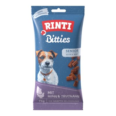 RINTI Extra Bitties Senior Huhn & Truthahn Sparpaket: 6 x 75 g