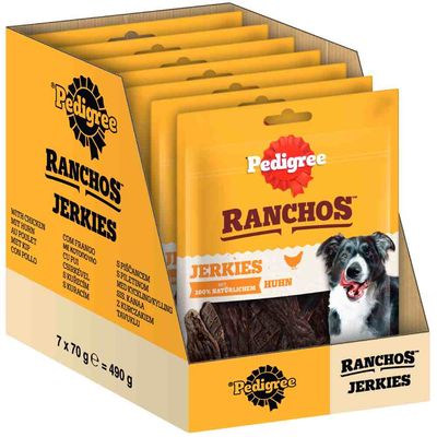 Pedigree Ranchos Jerkies - dog snacks - Saver Pack: 7 x Chicken (70g)