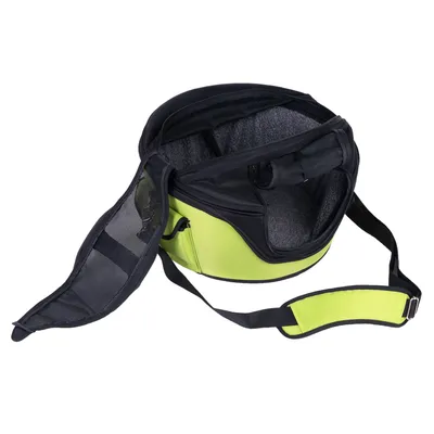 Сумка-переноска с регулируемым ремнём, открытая сетчатая крышка, внутреннее мягкое покрытие, материал: ткань и сетка, цвет жёлтый с чёрным Сумка-переноска с регулируемым ремнём, открытая сетчатая крышка, внутреннее мягкое покрытие, материал: ткань и сетка, цвет жёлтый с чёрным