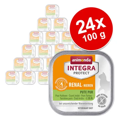 Animonda Integra Protect Renal kalkonpuré, fosforreducerad, vid nedsatt njurfunktion, utan spannmål. Förpackning: 24x100g.