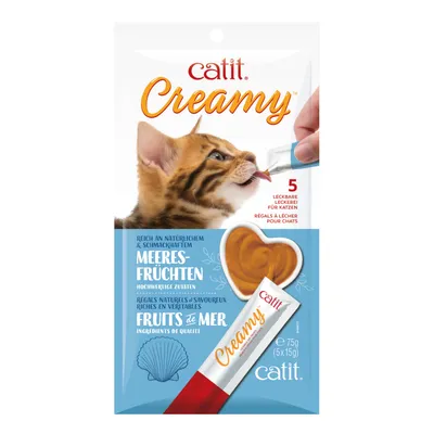 Catit Creamy 4 x 10 g - Salmón con sabor a gambas