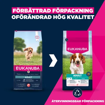 Eukanuba Premium Nutrition Adult Small & Medium Breed Salmon - 12 kg