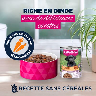Eukanuba Puppy riche en dinde et carottes