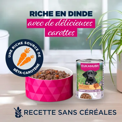 Eukanuba Puppy riche en dinde et carottes - 6 x 400 g