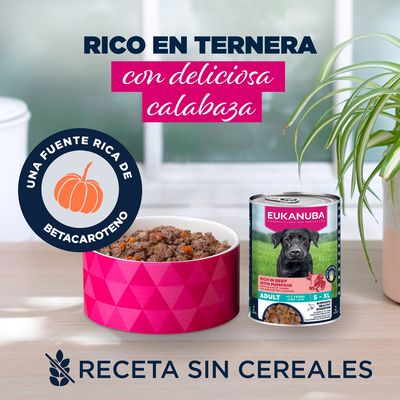Eukanuba Adult rico en vacuno con calabaza