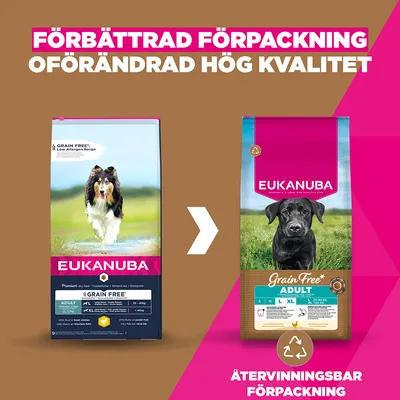 Eukanuba Grain Free Adult Large & Giant Chicken - Ekonomipack: 2 x 12 kg