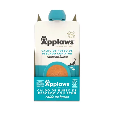 Applaws Caldo de hueso de pescado 48 x 85 g - Pack Ahorro - Con salmón