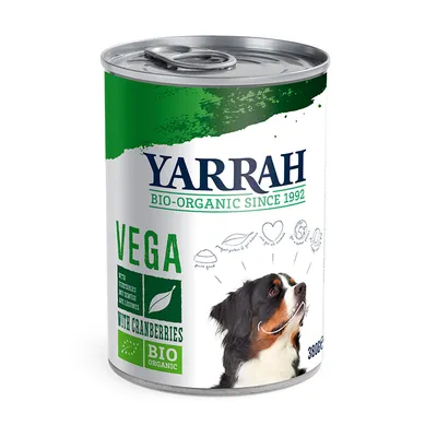 Yarrah Bio-Organic Since 1992, VEGA with vegetables and cranberries, BIO ORGANIC, dåse med hundebillede, 380 g