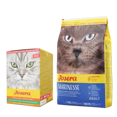 Josera: karma sucha dla kota, 10 kg + Paté, saszetki, 6 x 85 g gratis! - Marinesse, 10 kg + Paté, saszetki, 6 x 85 g Josera: karma sucha dla kota, 10 kg + Paté, saszetki, 6 x 85 g gratis! - Marinesse, 10 kg + Paté, saszetki, 6 x 85 g