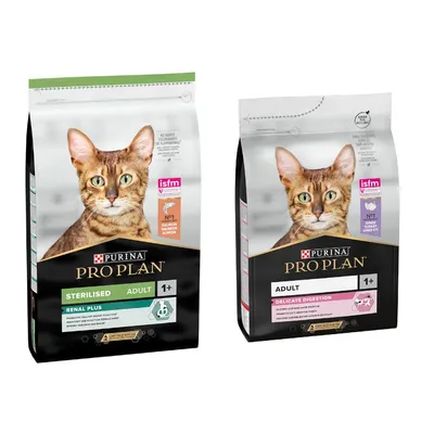 10 kg PURINA PRO PLAN + 3 kg Adult Delicate Digestion puretina gratis! - Sterilised Adult Renal Plus losos