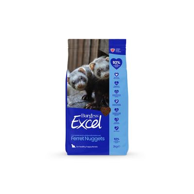 Burgess Excel guide for a healthy ferret: Excel Complete Food, plenty of exercise, fresh water. 92% of vets recommend Excel. Annual survey of British vets.