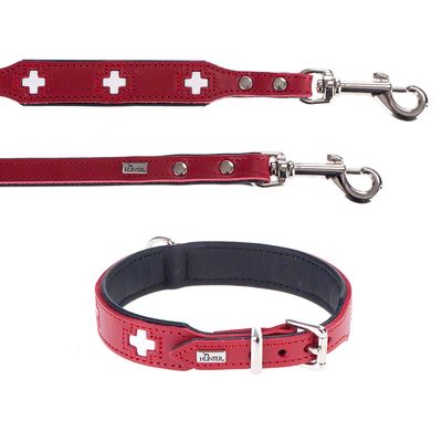 HUNTER Swiss halsband + koppel Halsband storlek 65 + koppel 200 cm/18 mm