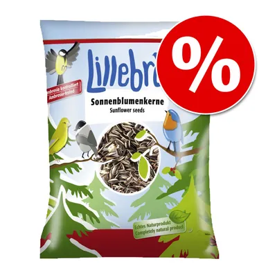 Lillebro Sonnenblumenkerne Sunflower seeds, Ambrosia kontrolliert, Echtes Naturprodukt. Stor röd procentsymbol visar rabatt eller erbjudande.