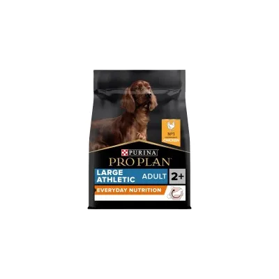 Purina Pro Plan Large Athletic Adult 2+ Everyday Nutrition, broj 1 sastojak piletina, slika psa na pakiranju.