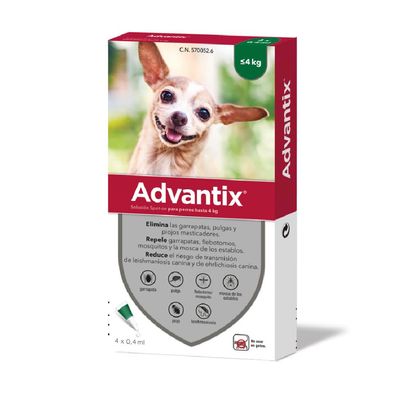 Advantix® pipetas para perros hasta 4 kg 4 pipetas (4 x 0,4 ml)