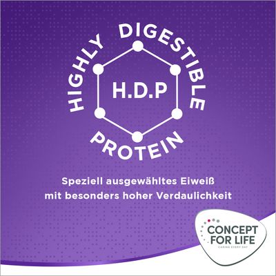 Concept for Life X-Large Adult, hrană uscată pentru câini de rase foarte mari de la 18/24 luni, 1,5 kg. Conține complex de antioxidanți, protecție pentru inimă și articulații.