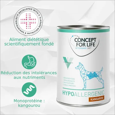 Concept for Life Veterinary Diet Hypoallergenic kangourou pour chien - 12 x 400 g