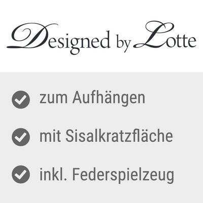 Designed by Lotte. Eigenschaften: zum Aufhängen, mit Sisalkratzfläche, inkl. Federspielzeug.