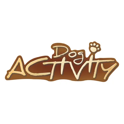 Dog Activity. Merkteken met pootafdrukmotief.
