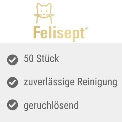 Felisept. 50 Stück, zuverlässige Reinigung, geruchslösend.