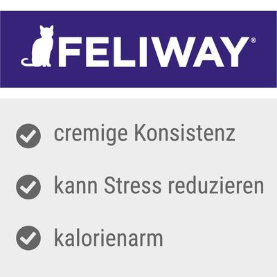 FELIWAY. cremie Konsistenz, kann Stress reduzieren, kalorienarm (текст на немецком языке)