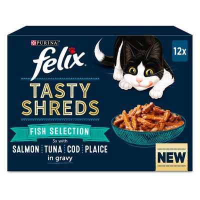 Felix Tasty Shreds 12 x 80g Fish Selection
