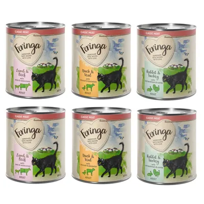 Feringa Classic Meat -kokeilulajitelma 6 x 800 g  Lajitelma 2 (kani & kalkkuna, lammas & nauta, ankka & vasikka)