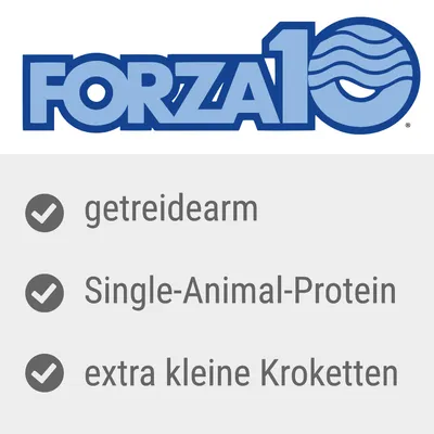 Forza10. Getreidearm, Single-Animal-Protein, extra kleine Kroketten.